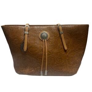 BANDANA By American West tooled leather shoulder bag